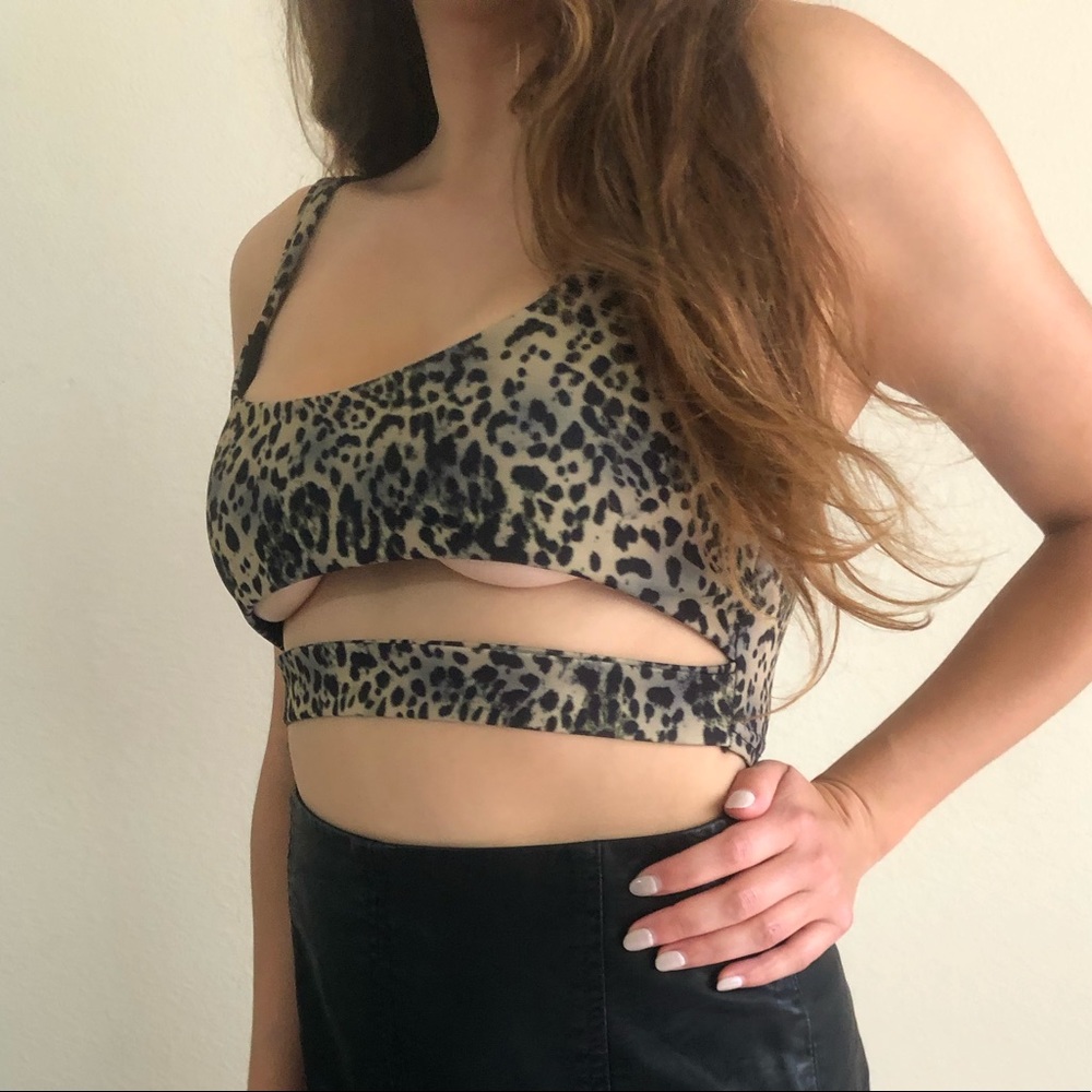 Missguided leopard print underbust bralette